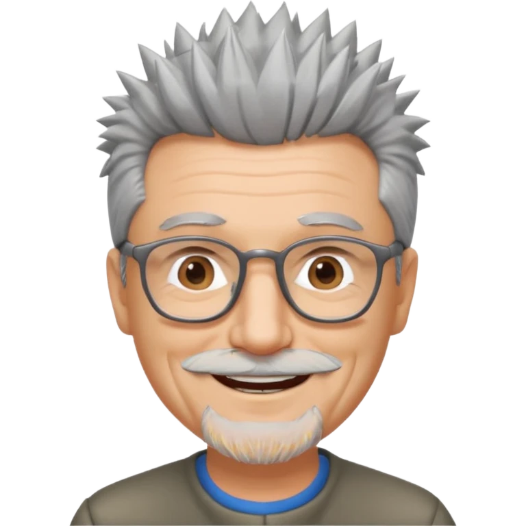 homme 60 ans cheveux gris piques petite barbe sourir emoji