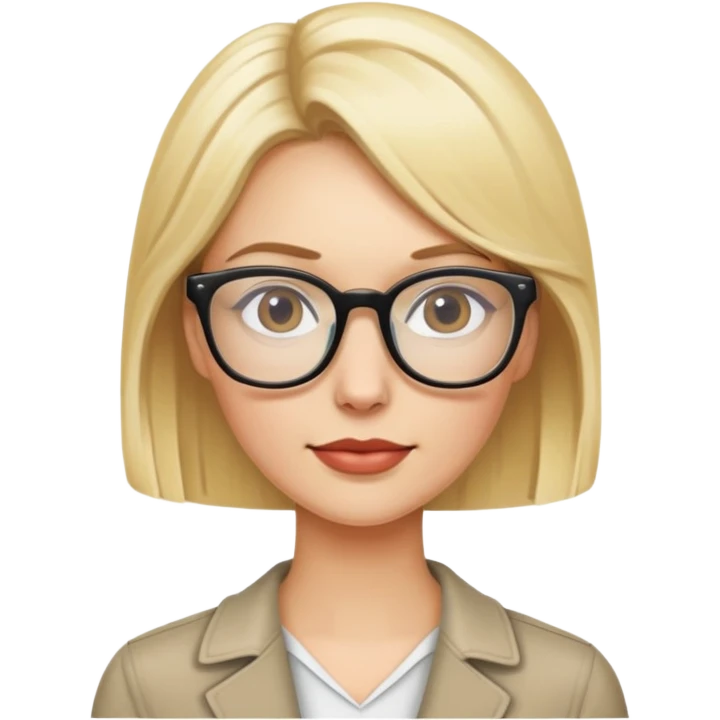 Donna bionda con occhiali emoji