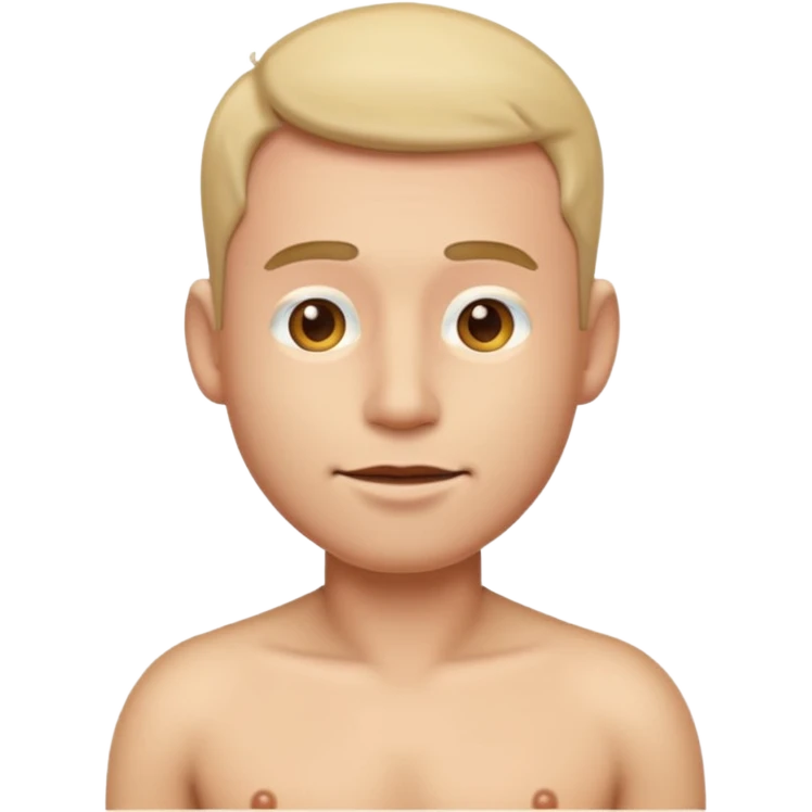 man emoji naked, full front profile, his dick out emoji