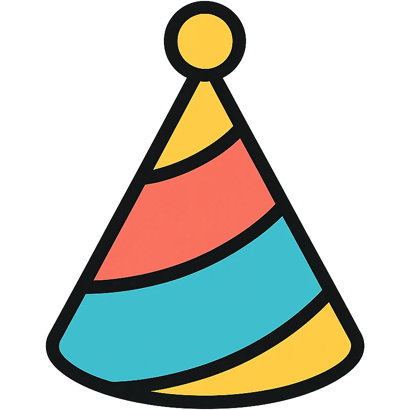 colored party hat icon emoji