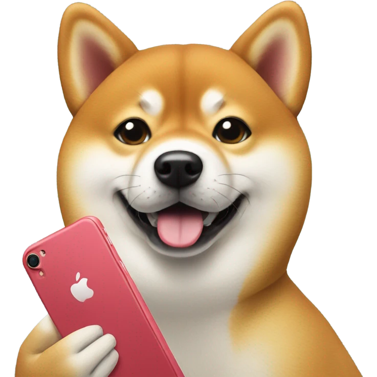 Shiba Inu influencer holding an iPhone  emoji