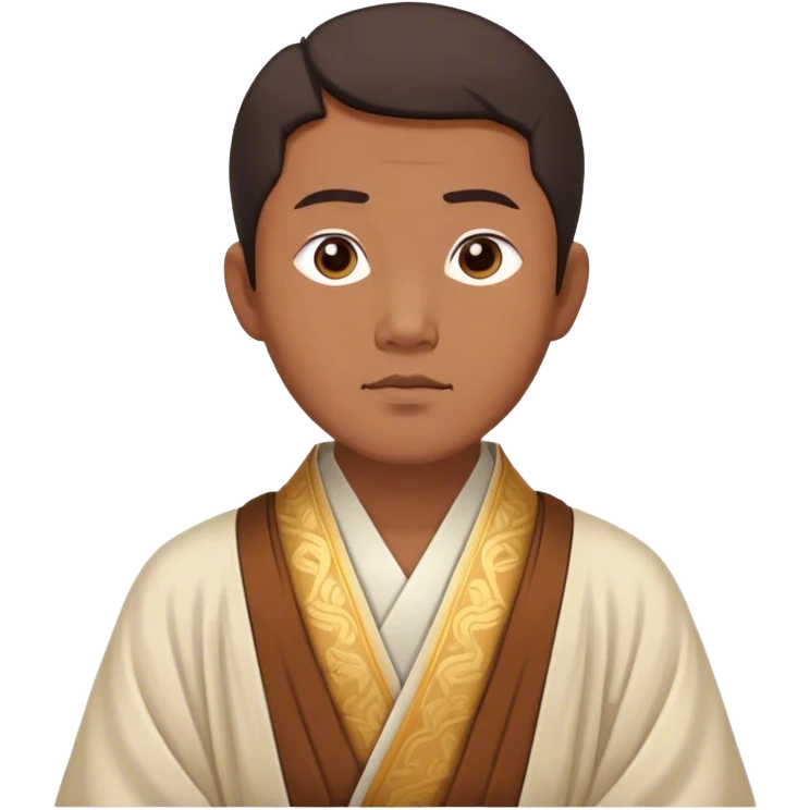 Cinematic Realistic Confucius Portrait Emoji, depicted as a wise ancient philosopher in traditional robes with a serene, contemplative expression, rendered with soft timeless textures and harmonious natural lighting that captures his enduring wisdom. emoji