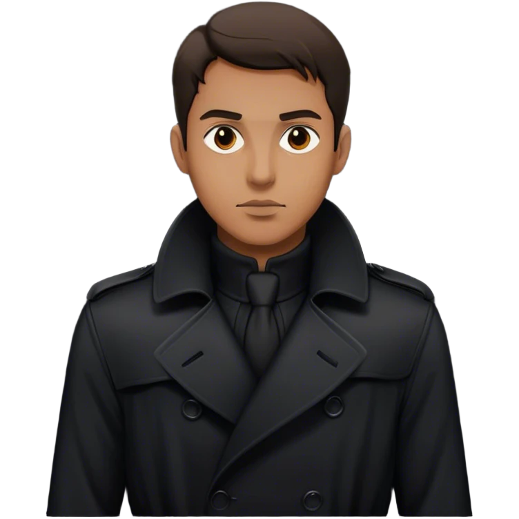 A man shadowy figure in a black trench coat emoji