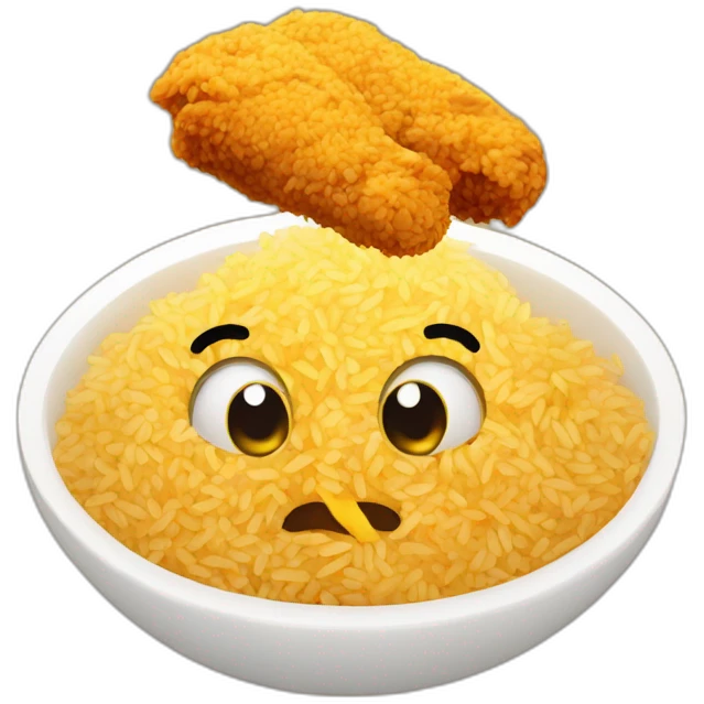 Rice with fried chicken emoji
