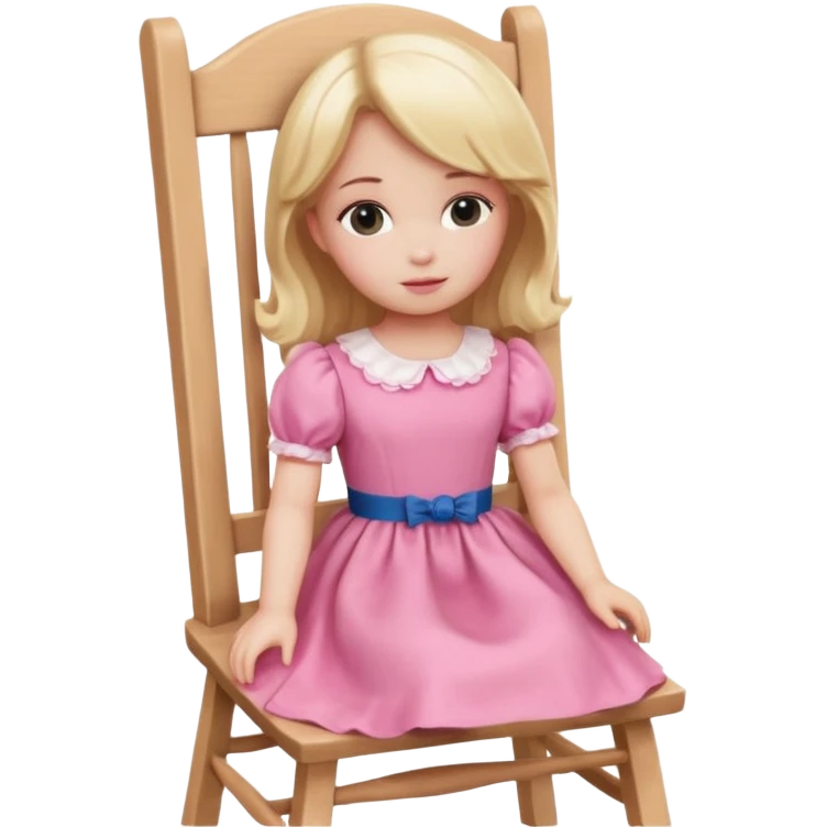 Blonde Doll wearing pink sitting On The Chair  emoji