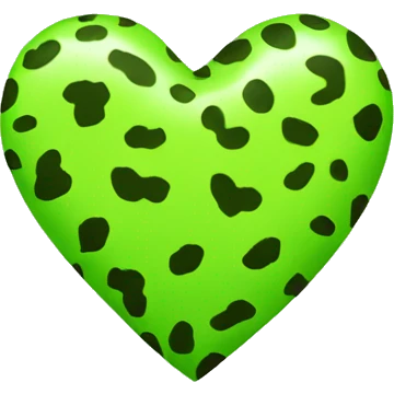 lime green cheetah print heart emoji