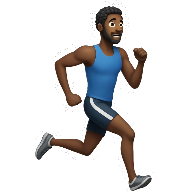 Man running aftr man emoji