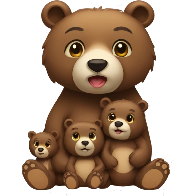A bear family with cub  emoji