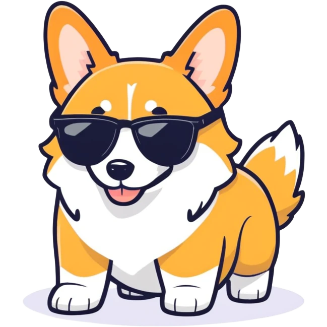 Corgi with sunglasses emoji