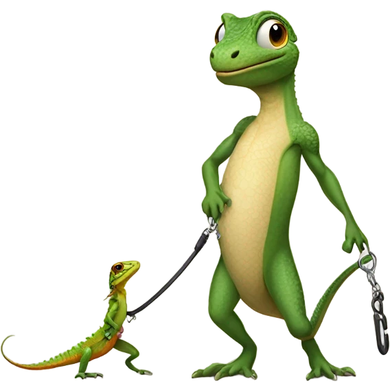 Lizard walking a human emoji