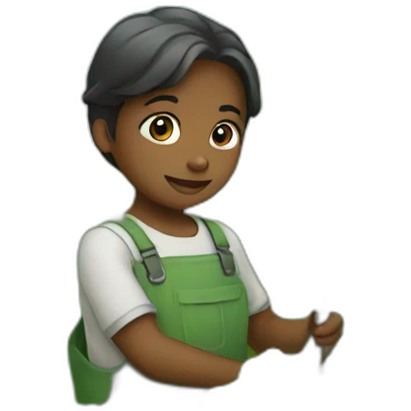 Children working in fields emoji