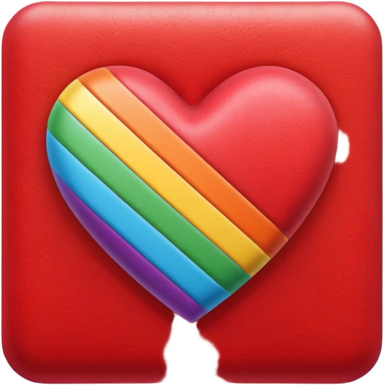 heart with velvet texture and rainbow trim emoji