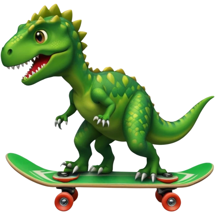 Dinosaur on a skateboard emoji