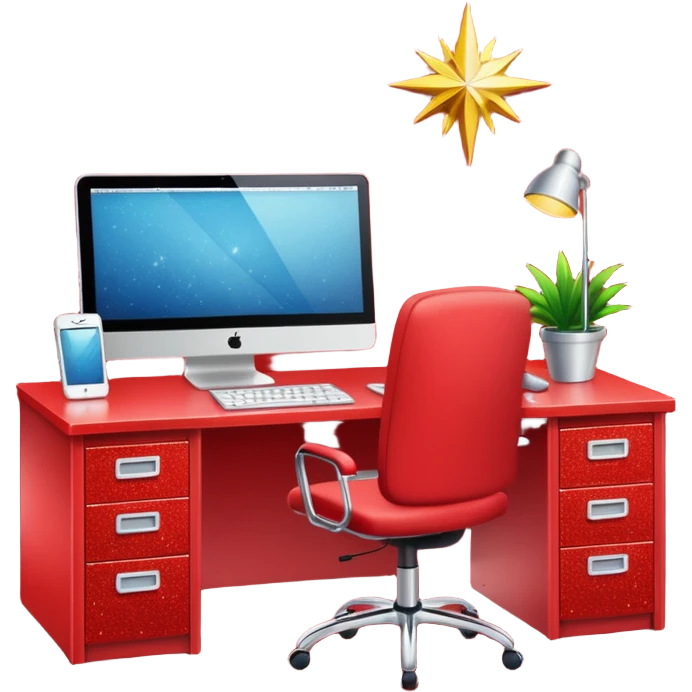 red glitter office emoji