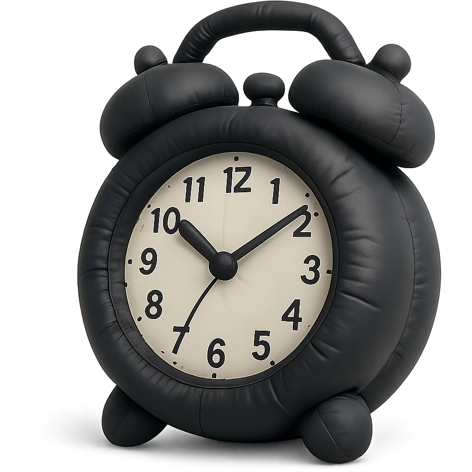 black vintage alarm clock emoji