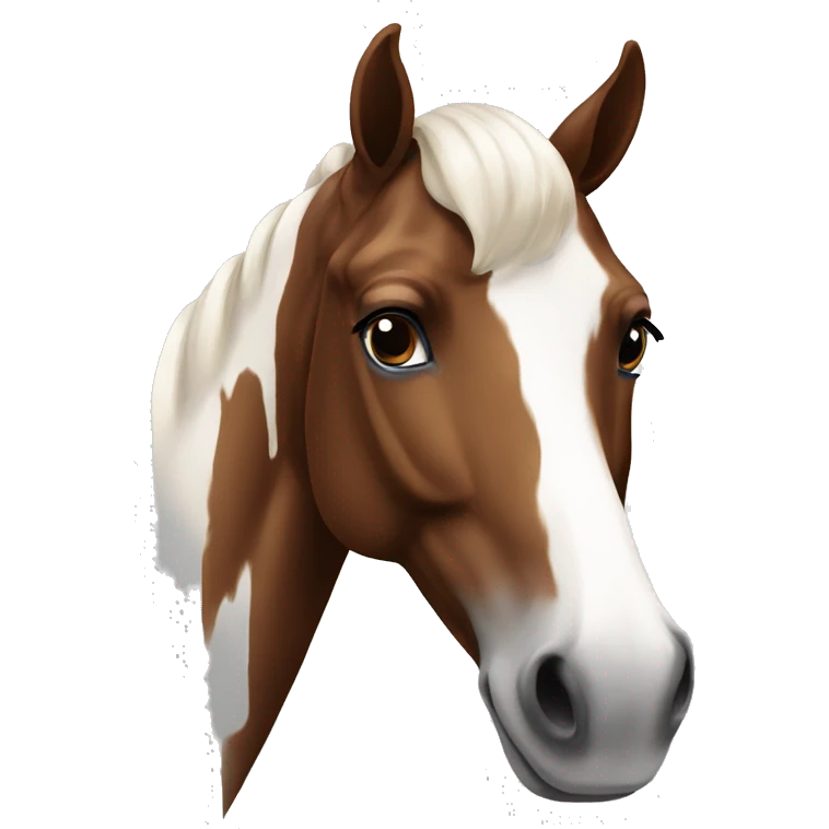 Brown and white paint horse emoji