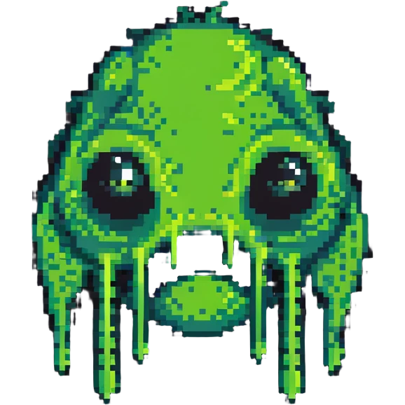 classic green blob slime monster emoji