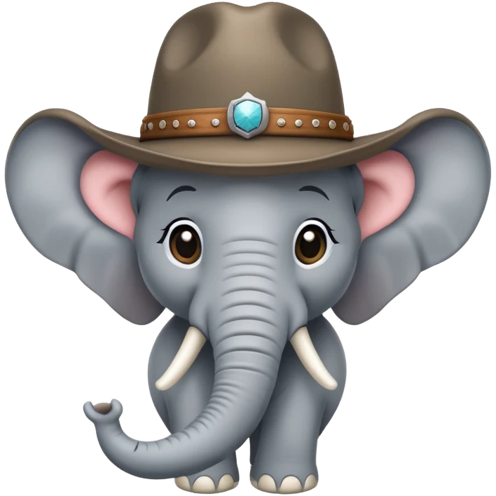 elephant wearing a cowboy hat emoji