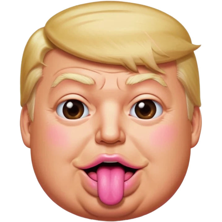 Trump with his super duper fat tongue out emoji