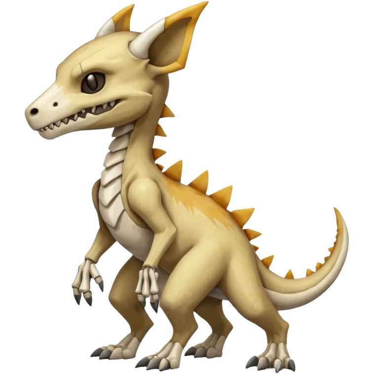 Bone-White Skeletal Ember-Veined Smoky-Cracked Cubone-Manectric-Marowak-hybrid-creature (full body) emoji