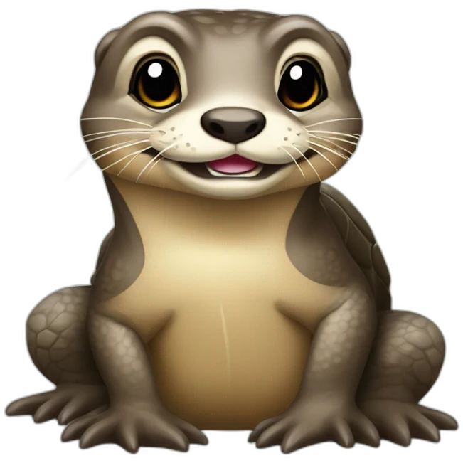 loutre sur une tortue emoji
