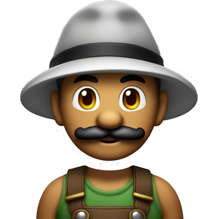 Original mario with black hat and size like apple emoji emoji
