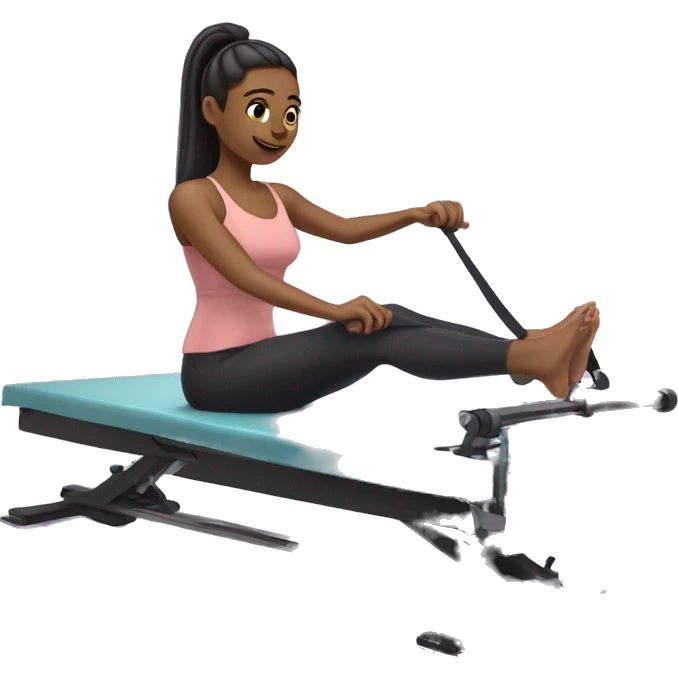 Girl on Reformer pilates machine emoji
