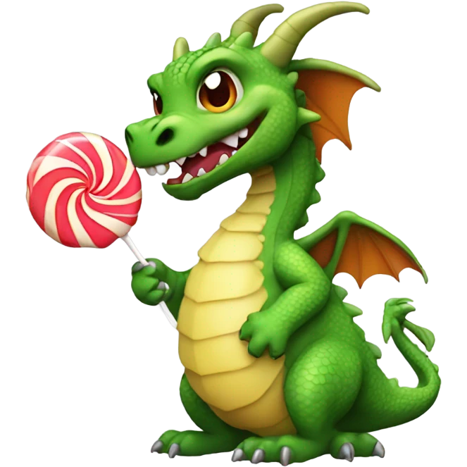 Dragon with a lolly pop emoji