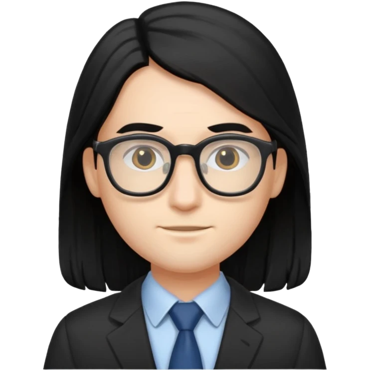 accountant with black long hair emoji