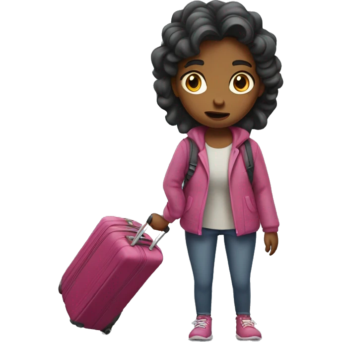 Girl with luggage annoyed  emoji
