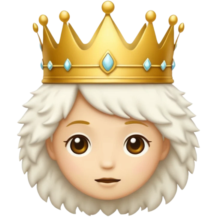 white snow aesthetic chibi crown emoji emoji