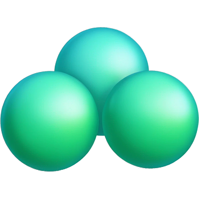 Three balls of light blue green res emoji