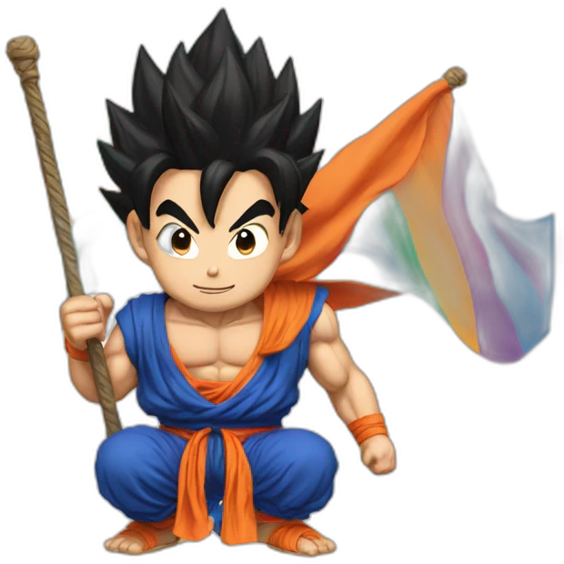 goku with a pride flag emoji