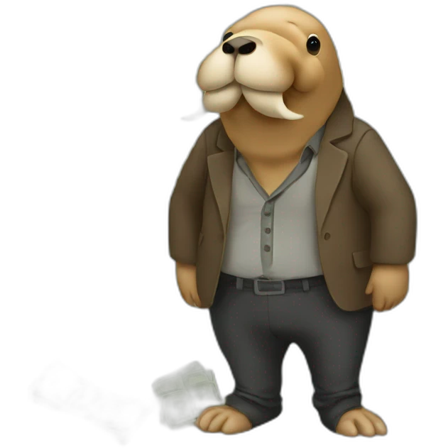 walrus programmer with money  emoji