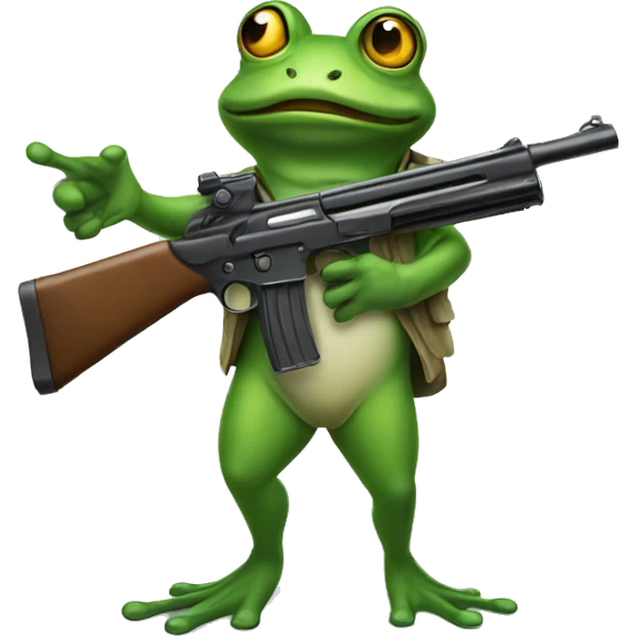 frog holding a gun emoji