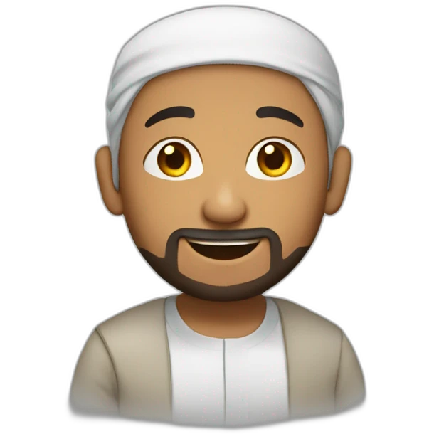 a muslim men who says hello with his hand emoji