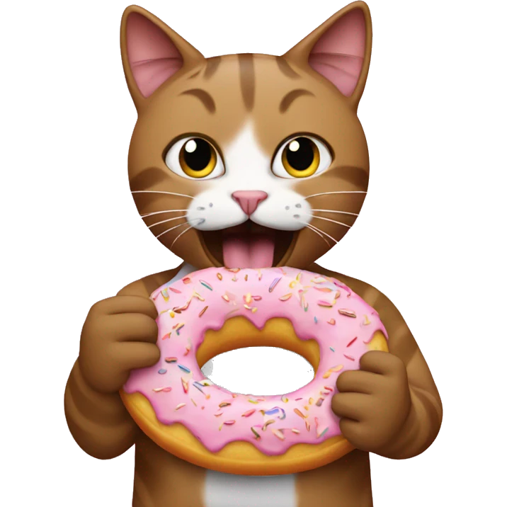 cat eating donuts emoji