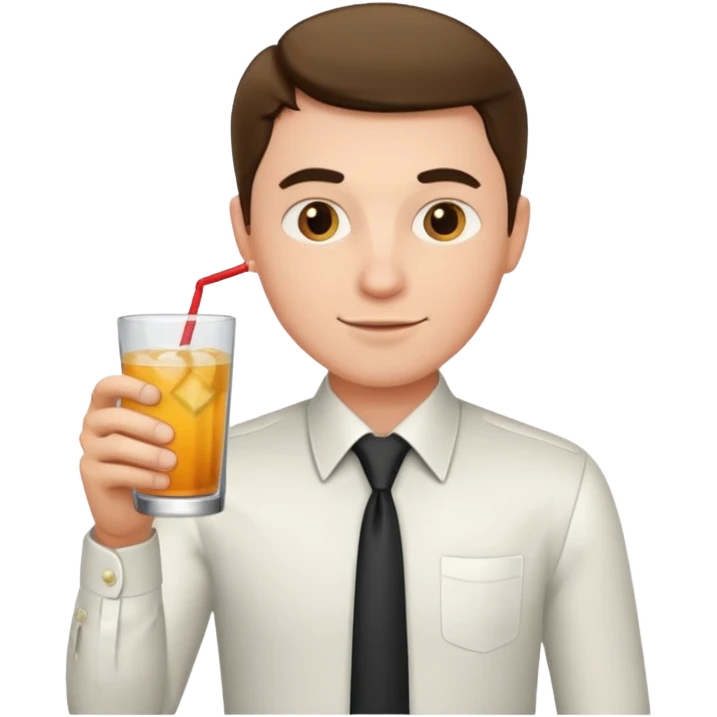man with drink , formal shirt emoji