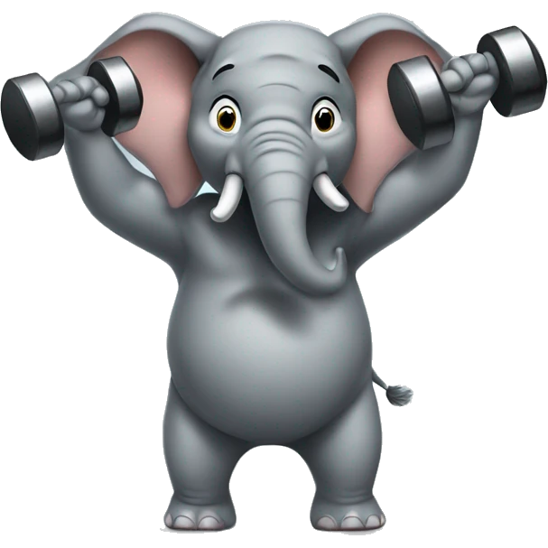 Elephant lifting weights emoji