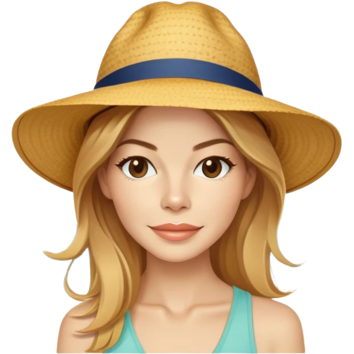 Michelle Monaghan with honey blonde hair on vacation at beach emoji