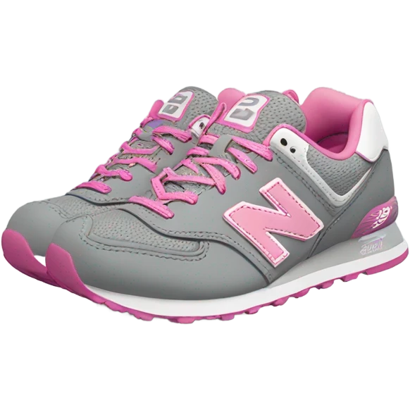 Grey and pink New balance single shoe emoji