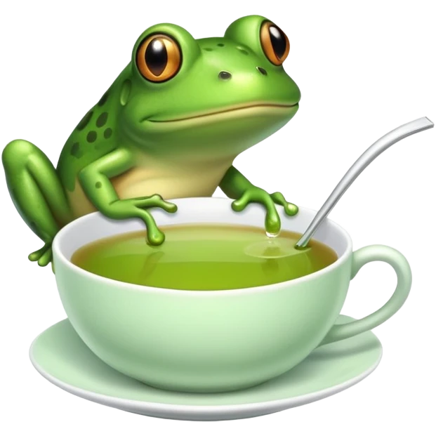 Frog sipping tea  emoji