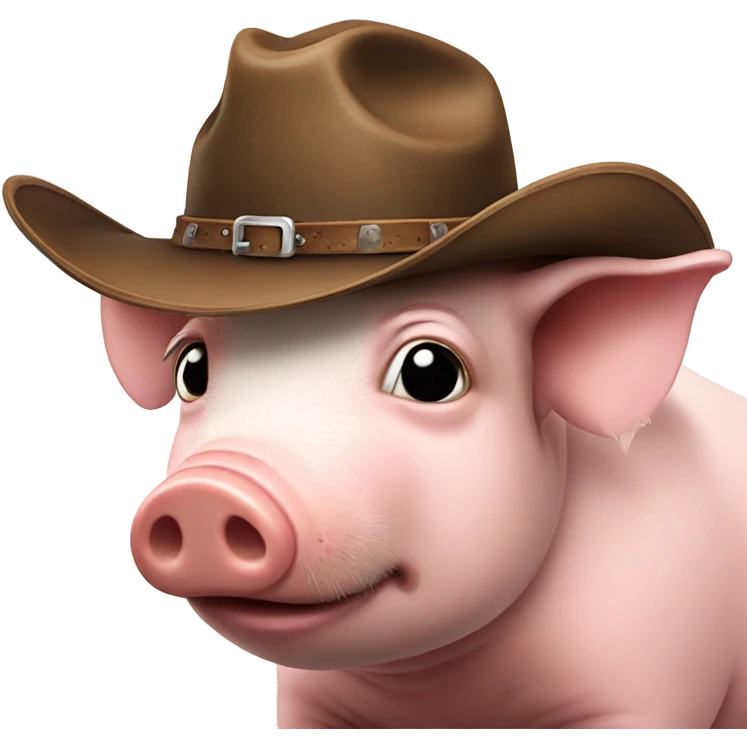 Sad pig wearing cowboy hat  emoji