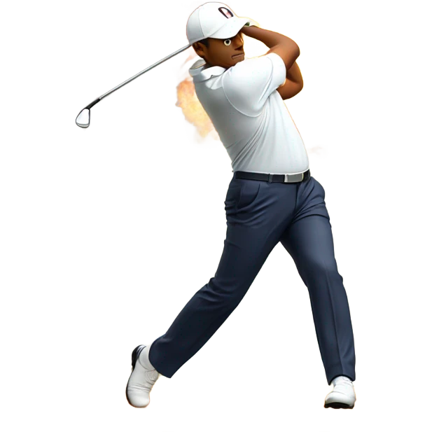 Golfing on fire emoji