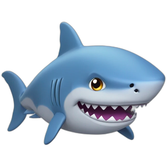 BLÅHAJ fluffy plush soft shark with dopey expression emoji