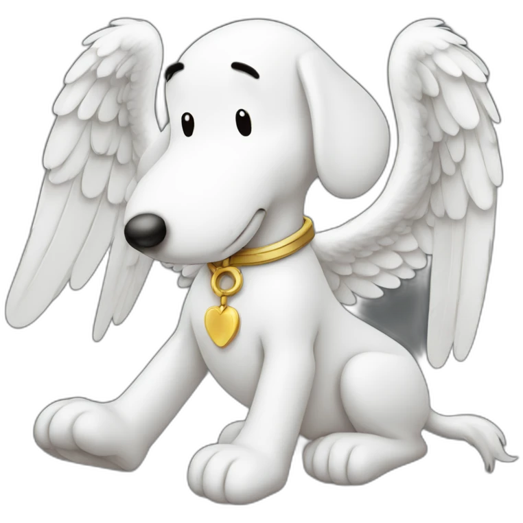 Snoopy angel emoji
