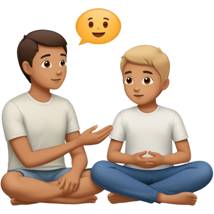 A parent and son sitting together, talking—the parent is actively listening, while the child feels safe and comfortable opening up. No judgment, no lectures—just genuine connection. emoji
