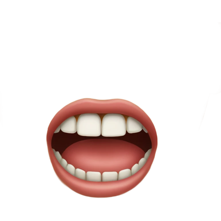 Mouth biting upper lip emoji