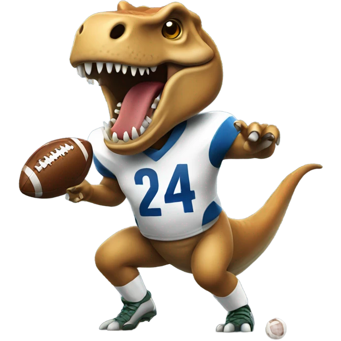 Trex playing football emoji