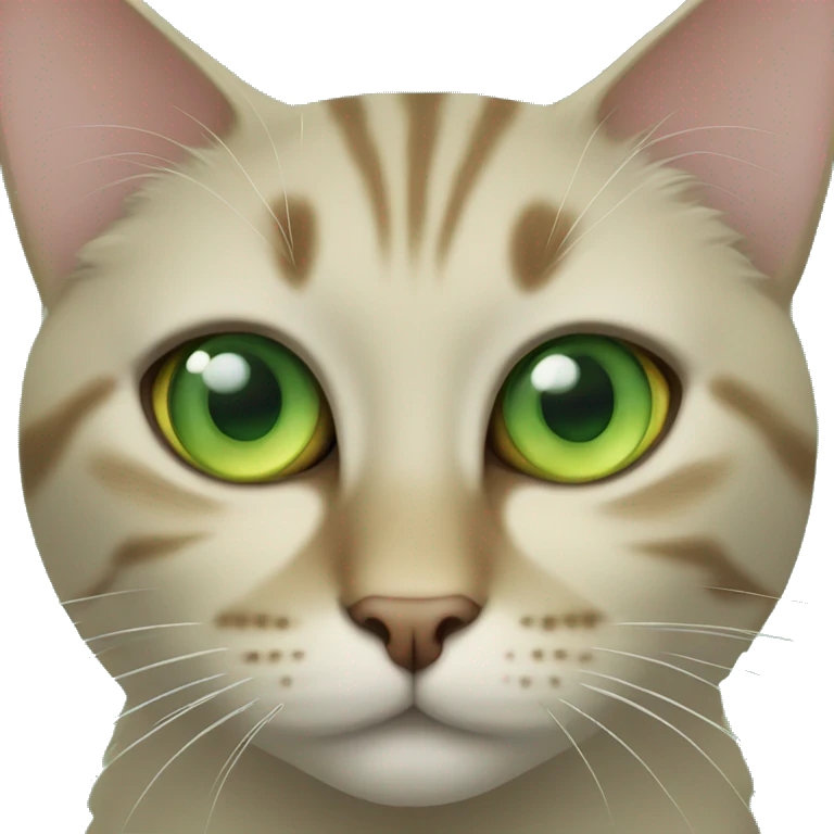 green-eyed cat indoors looking emoji